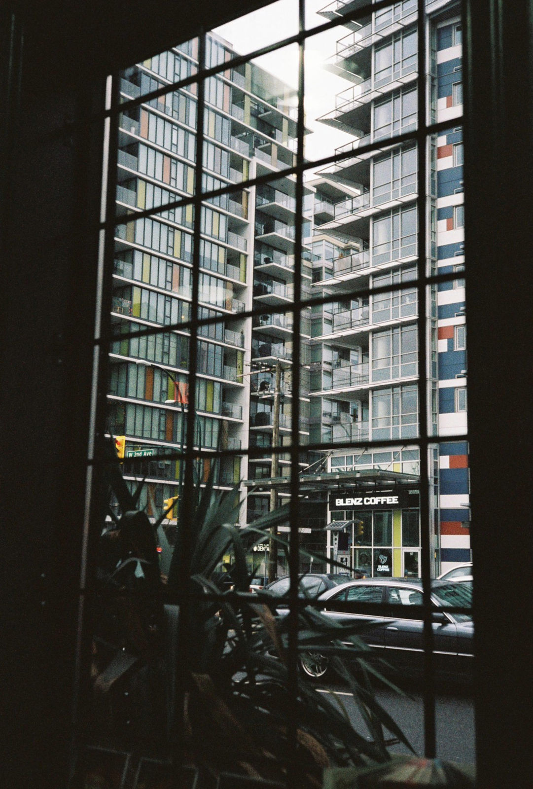 Look out of a window at work