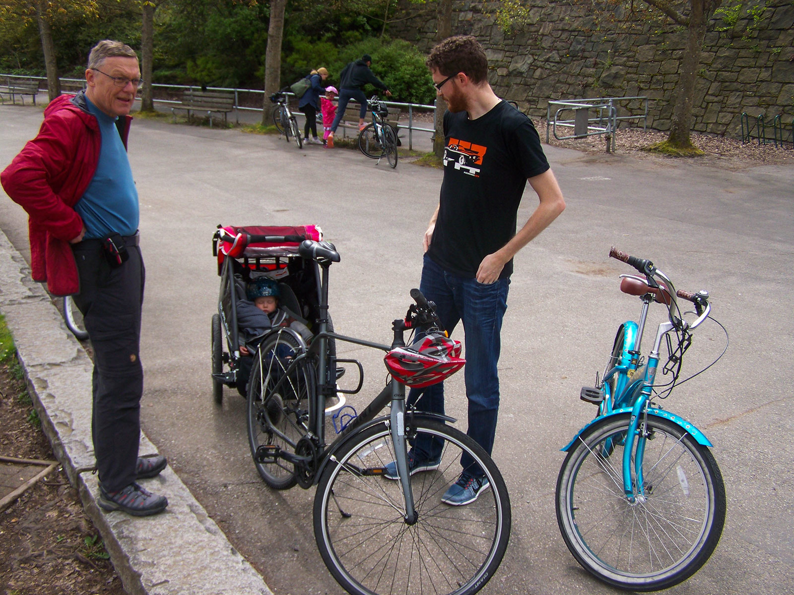 Riding our bikes along the seawall