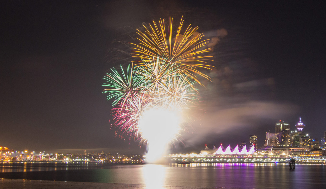 Fireworks over Coal Harbor